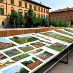 Community Park Analysis & Workshop**

Prompt: "Urban park design workshop, Bologna, Italy. Diverse group of people (families, seniors, young adults) collaborating on park plans. Focus on integrating historical industrial elements.  Inspiration board with photos of old factory, community memories, green space concepts.  Warm, inviting atmosphere.  Sustainable design elements subtly visible."

**