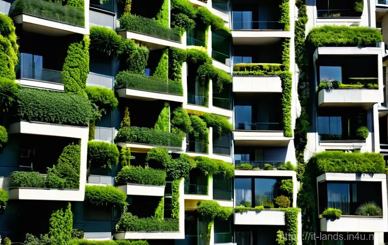 조경과 친환경 설계  사례와 아이디어 - **Prompt:** A breathtaking, high-angle aerial view of the Bosco Verticale in Milan, Italy, on a brig...
