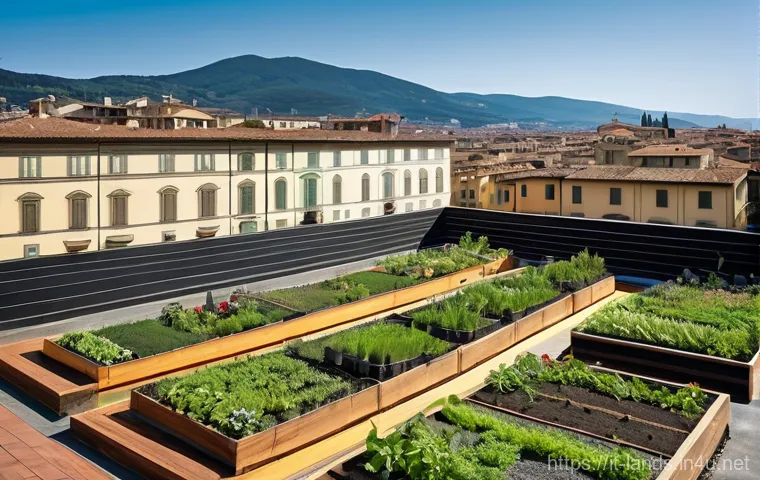 조경과 친환경 설계  사례와 아이디어 - **Prompt:** A charming and practical urban balcony garden in a historic residential building in Rome...