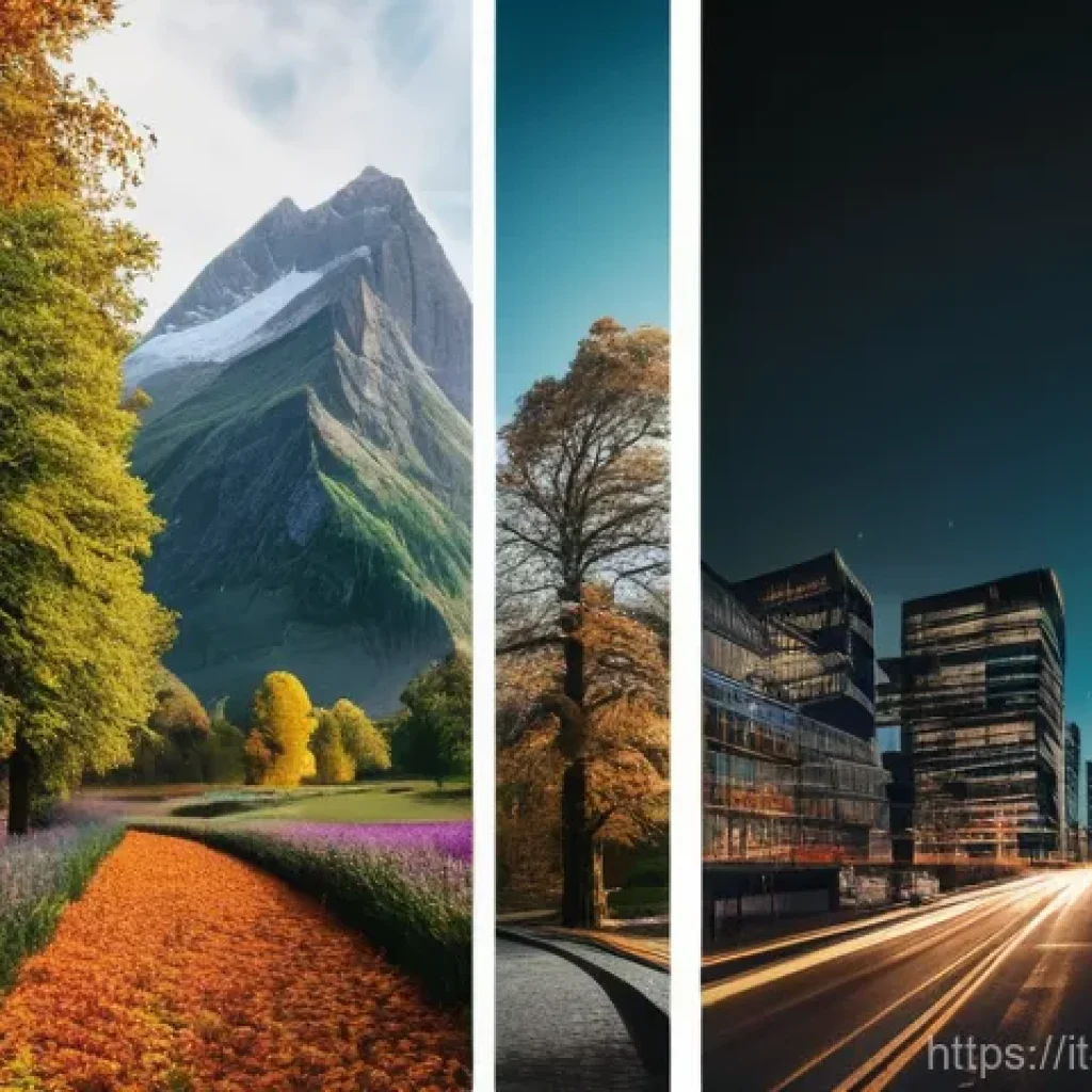 조경 관련 해외 사례 연구 - Here are three detailed image prompts in English, designed to inspire the creation of diverse and en...