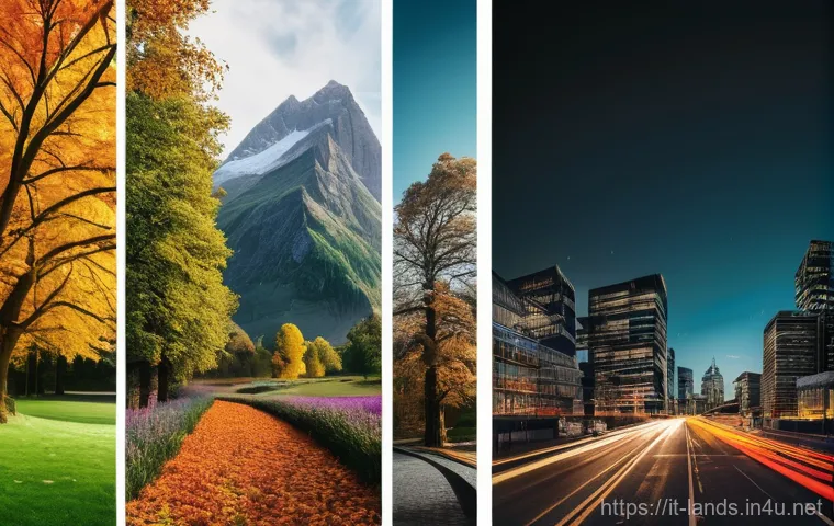 조경 관련 해외 사례 연구 - Here are three detailed image prompts in English, designed to inspire the creation of diverse and en...