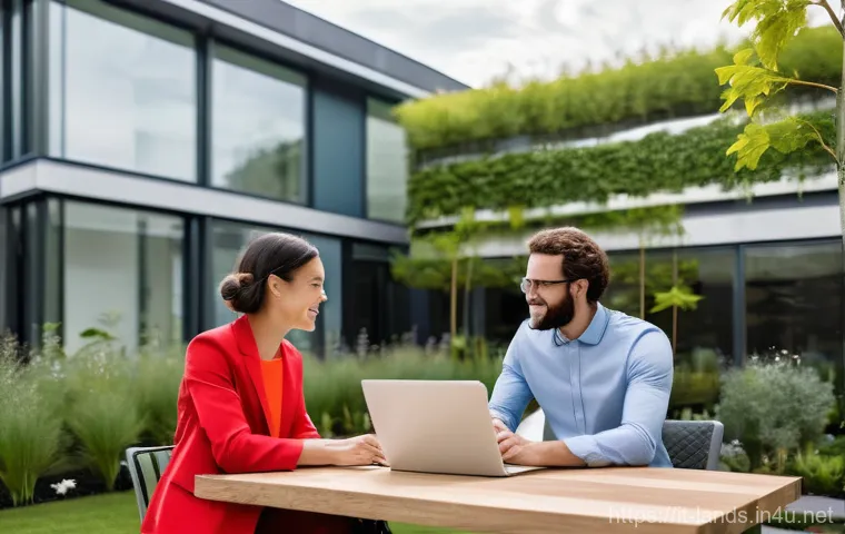 조경 업계 네트워킹 팁 - **Prompt 1: Vibrant Landscaping Event Networking**
    "A wide-angle, medium shot capturing a bustli...