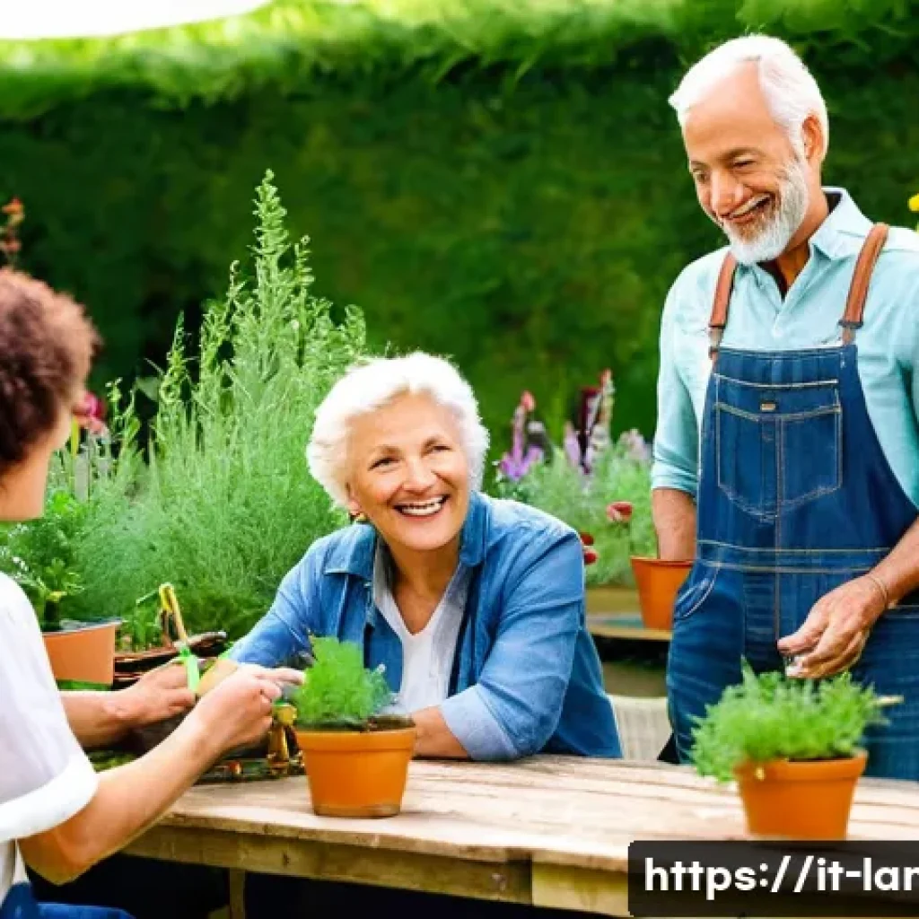 조경 관련 추천 온라인 커뮤니티 - **Prompt:** A diverse group of four Italian gardeners, ranging in age from young adults to seasoned ...