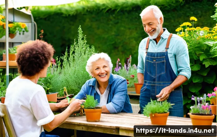 조경 관련 추천 온라인 커뮤니티 - **Prompt:** A diverse group of four Italian gardeners, ranging in age from young adults to seasoned ...