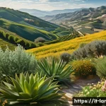 Home 17 조경 학과 학생들의 추천 도서 - A detailed botanical illustration scene showcasing a variety of native European plants typical of an...