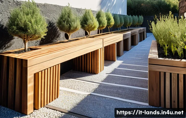 조경분야에서의 최신 트렌드 - A vibrant urban garden in a Mediterranean Italian city, showcasing native plants like olive trees, l...