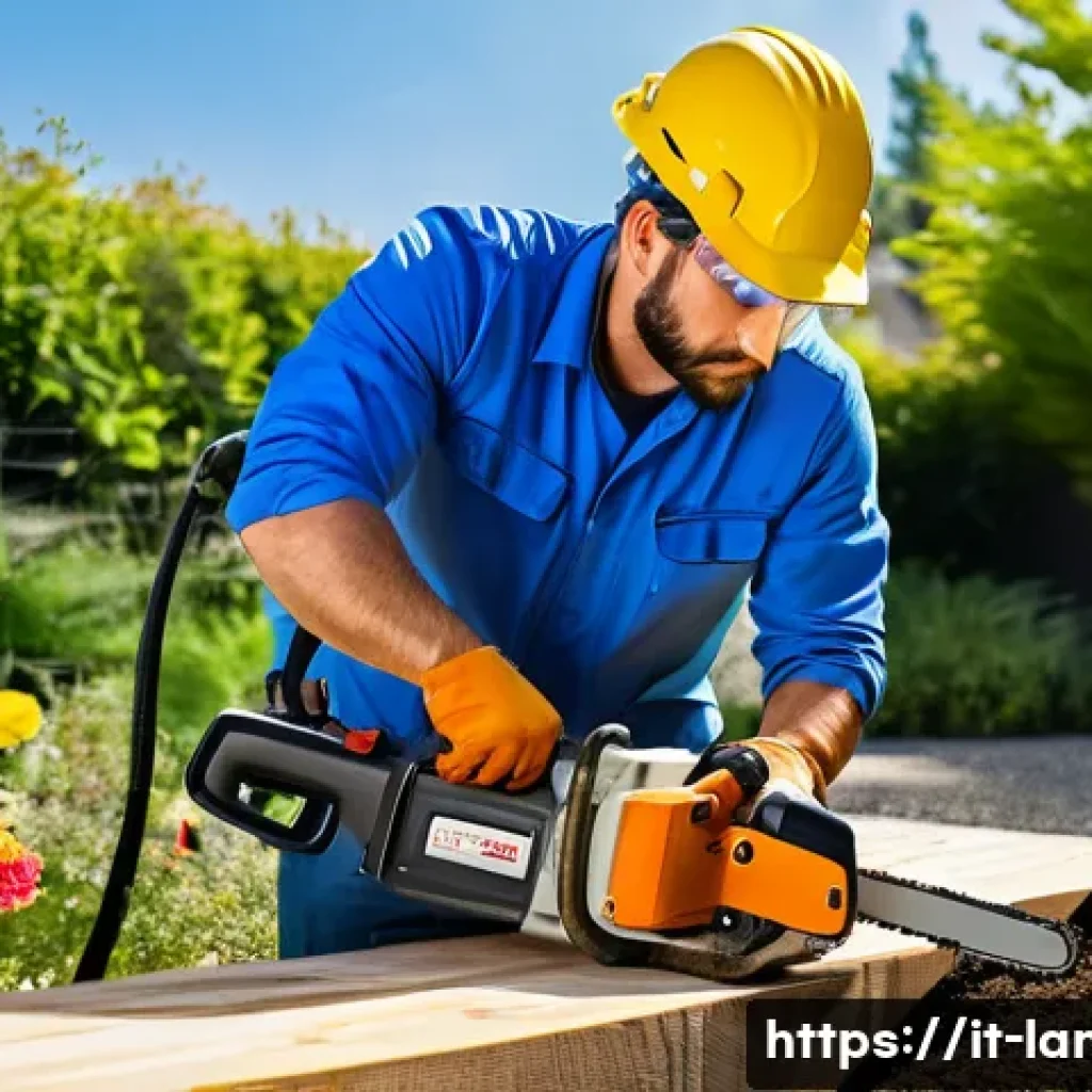 조경 면접에서 실무 능력 강조하기 - A professional landscaper in an Italian urban garden construction site, confidently operating a chai...