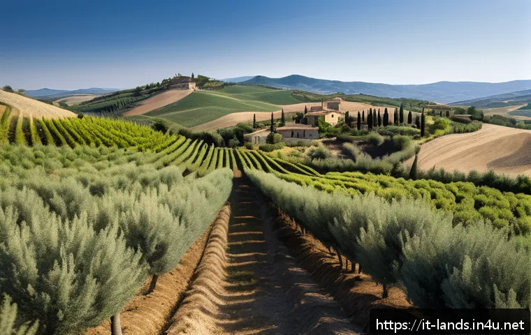 조경 이론 vs 실무  차이와 중요성 - A detailed landscape architectural project site in Tuscany, Italy, showcasing a harmonious blend of ...
