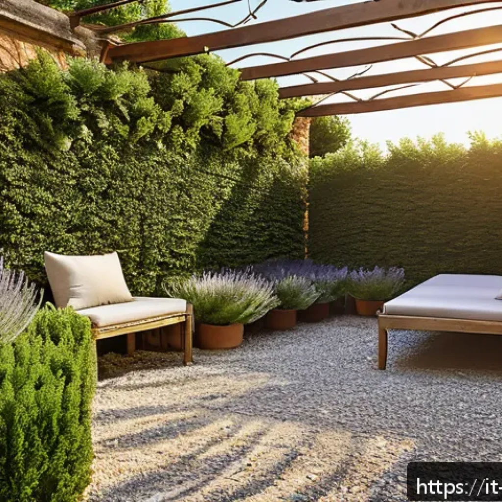 조경 시공과 유지관리 차이 - A serene urban terrace garden in Tuscany featuring a harmonious blend of native plants like lavender...